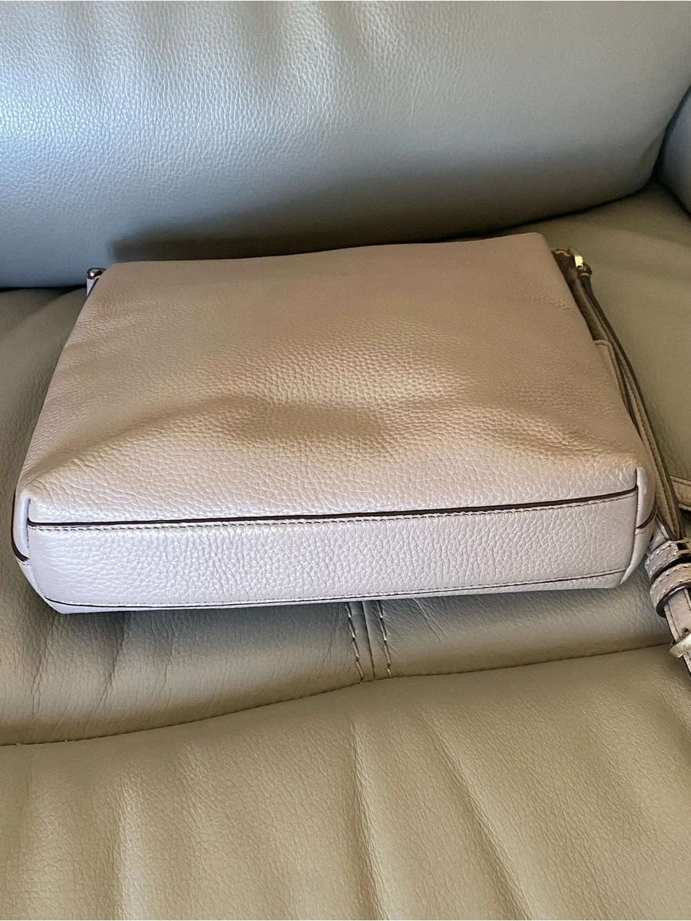 kate spade Light Gray Pebbled Leather Crossbody with Tassel